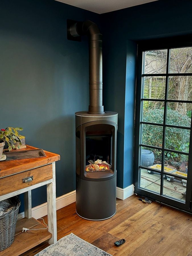 Contemporary stove installed by EmberCraft in Kent