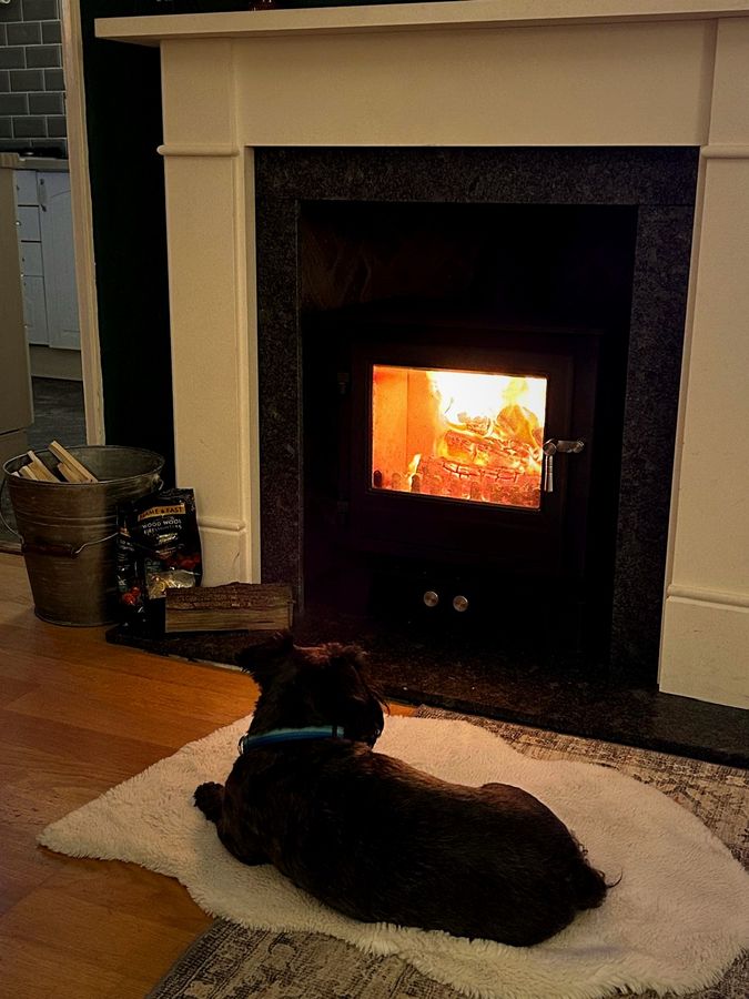 Cosy multi-fuel stove installed by EmberCraft in Kent
