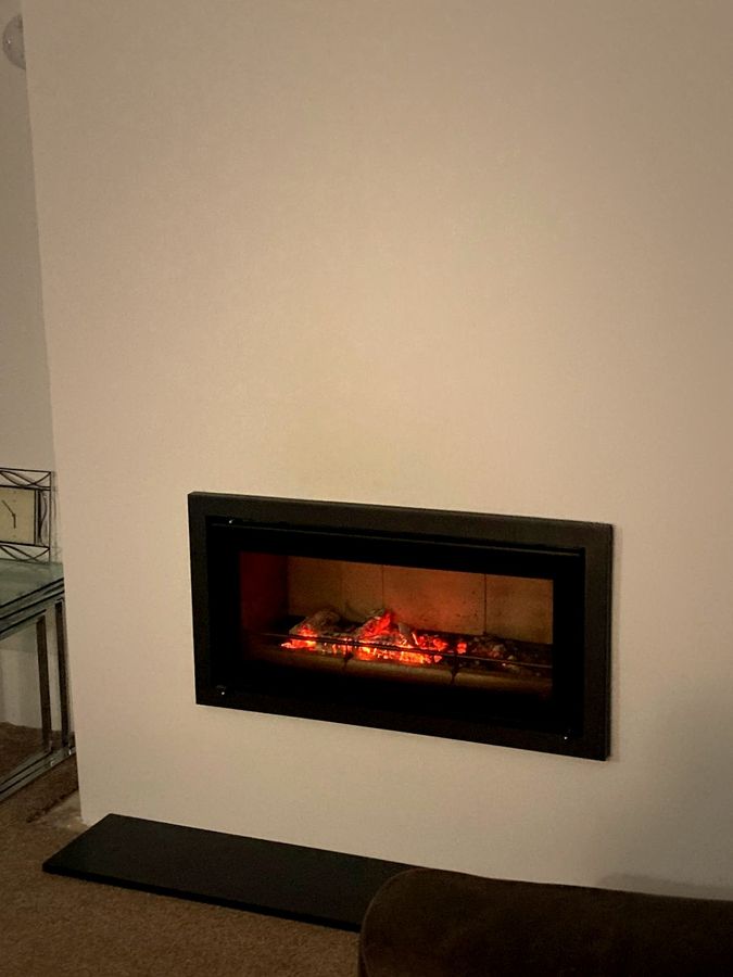Minimalist linear fire installed by EmberCraft in Kent