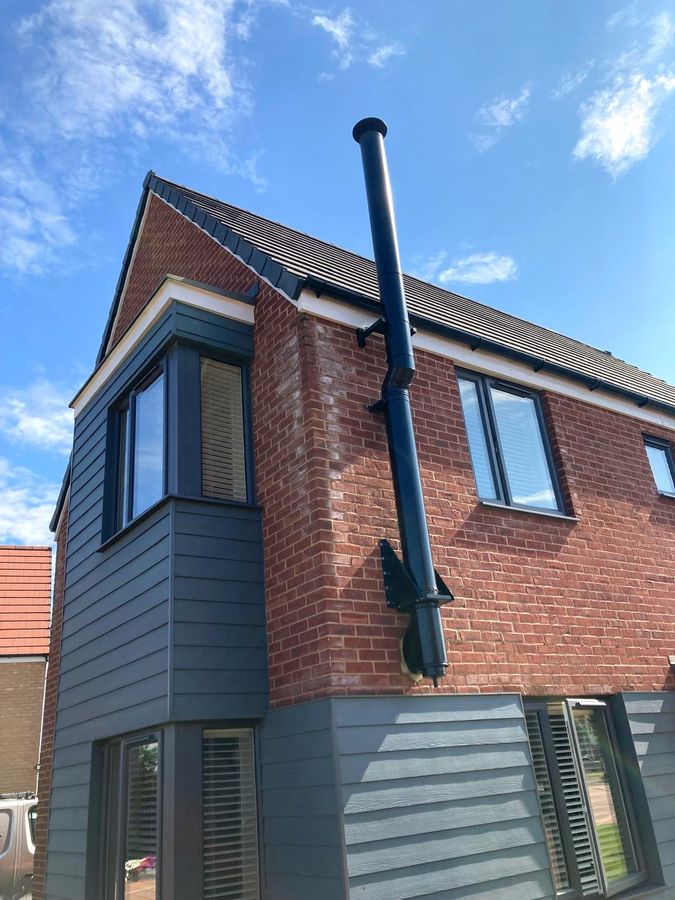 Flue and external works for an EmberCraft installation in Kent